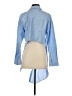 Zara Blue 3/4 Sleeve Button-Down Shirt Size XS - photo 2