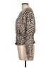 Express Animal Print Brown Long Sleeve Blouse Size L - photo 5