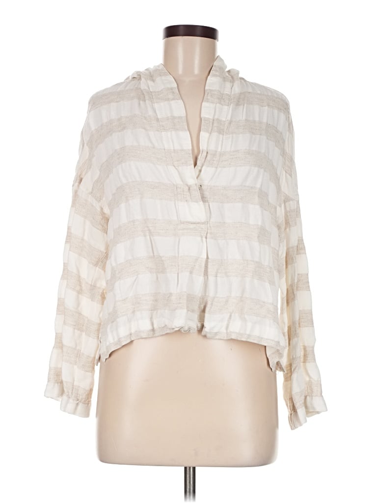 Pre-owned Max Studio 3/4 Sleeve Blouse In Ivory