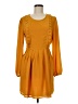 Sugar Lips 100% Polyester Solid Orange Casual Dress Size M - photo 1