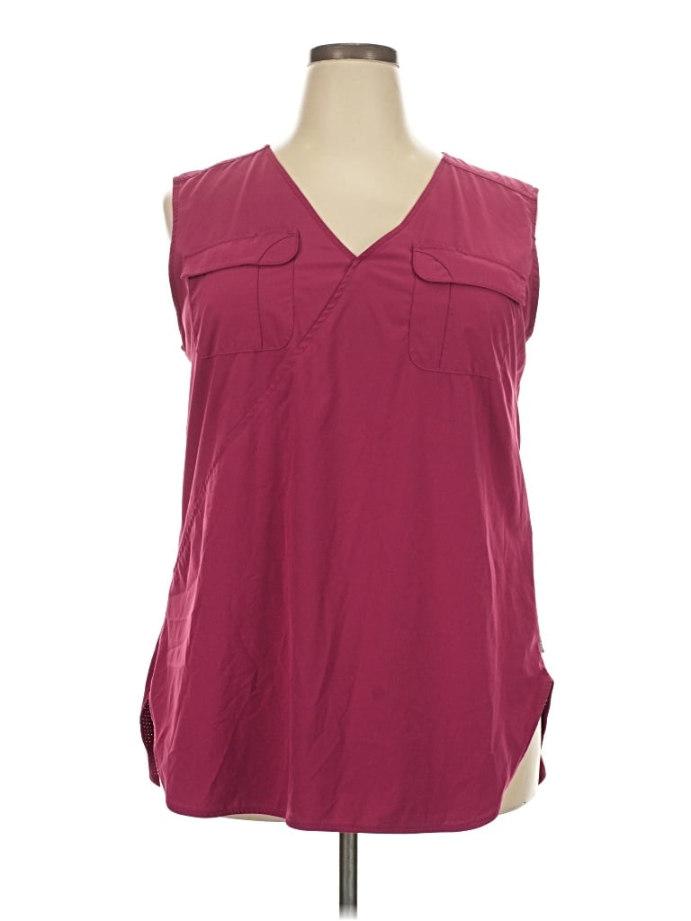 Pre-owned Assorted Brands Sleeveless Blouse In Burgundy