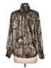 Tess 100% Polyester Animal Print Gold Long Sleeve Blouse Size 6 - photo 2