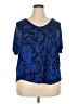 Eyeshadow 100% Rayon Blue Short Sleeve Blouse Size 3X - photo 1