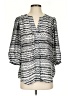 Milano 100% Polyester Silver 3/4 Sleeve Blouse Size S - photo 1