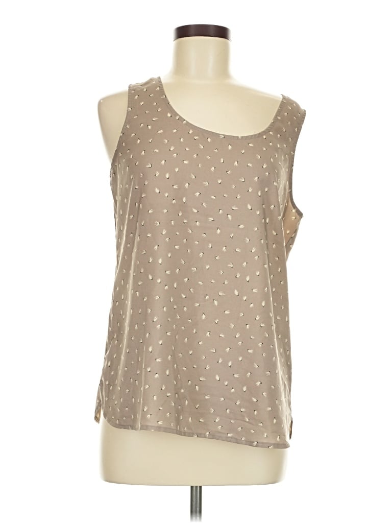 Pre-owned Ann Taylor Loft Sleeveless Blouse In Tan