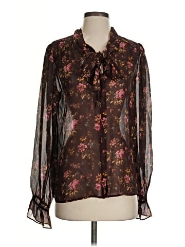 Paige Long Sleeve Silk Top (view 1)