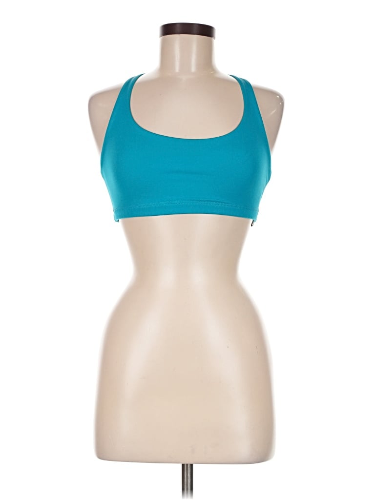 Pre-owned Onzie Tank Top Teal Halter Neckline Tops