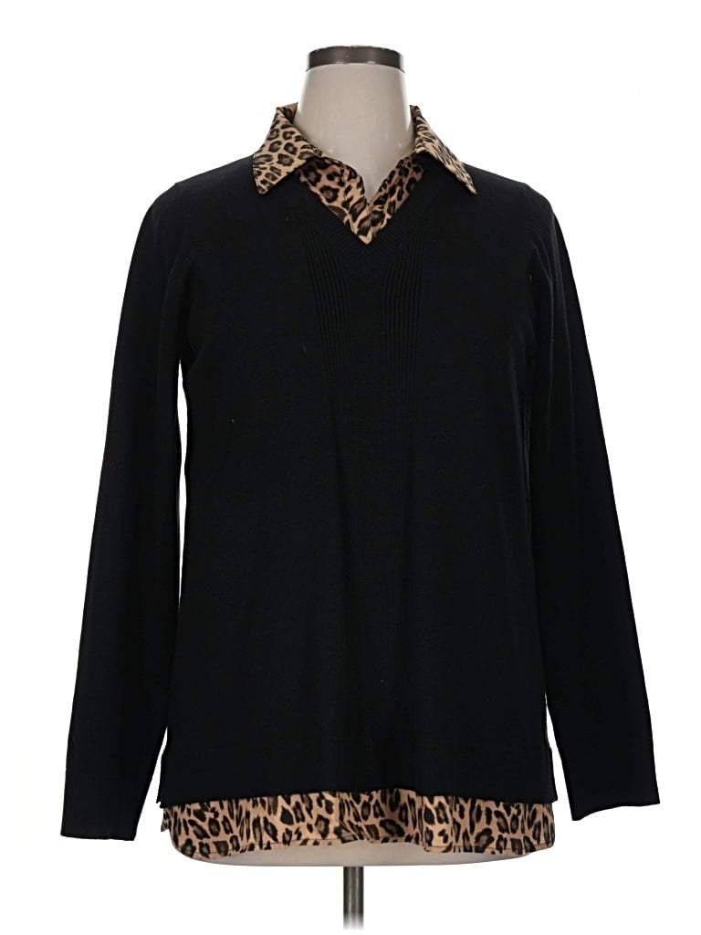 Pre-owned Kim Rogers Pullover Sweater In Black