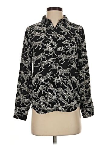Rails Long Sleeve Silk Top (view 1)