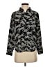 Rails 100% Silk Animal Print Black Long Sleeve Silk Top Size XS - photo 1