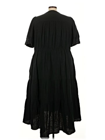 Madewell Plus Lightspun Button-Front Tiered Midi Dress (view 2)