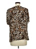 Talbots 100% Polyester Animal Print Brown Short Sleeve Blouse Size M - photo 2