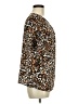 Talbots 100% Polyester Animal Print Brown Short Sleeve Blouse Size M - photo 4