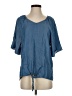 retrology Blue Short Sleeve Blouse Size S - photo 1