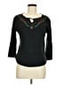 St. John's Bay 100% Cotton Black 3/4 Sleeve Top Size Med Petite - photo 1
