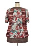 Lane Bryant 100% Polyester Brown Short Sleeve Blouse Size 18 - 20 Plus - photo 2