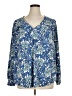Lane Bryant Blue Long Sleeve Blouse Size 14 - 16 Plus - photo 1