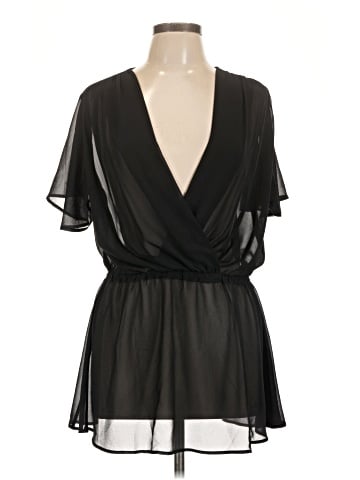 Ruby Ribbon Short Sleeve Blouse (view 1)