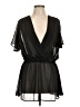 Ruby Ribbon 100% Polyester Black Short Sleeve Blouse Size L - photo 1