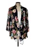 Serengeti 100% Polyester Floral Black Kimono Size L - photo 1