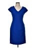 Donna Ricco 100% Polyester Solid Blue Cocktail Dress Size 8 (petite) - photo 1