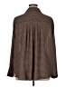 Pleione 100% Polyester Houndstooth Brown Green Long Sleeve Blouse Size 1X - photo 2