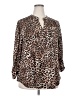 Cocomo Animal Print Brown 3/4 Sleeve Blouse Size 2X - photo 1