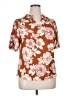 Perseption Concept Floral Brown Short Sleeve Blouse Size XL - photo 1