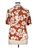 Perseption Concept Floral Brown Short Sleeve Blouse Size XL - photo 2