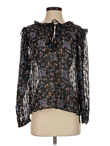 Rebecca Taylor Long Sleeve Silk Top (view 1)