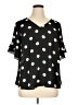 Worthington 100% Polyester Polka Dots Black Short Sleeve Blouse Size 0X - photo 1