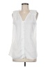 Renuar White Sleeveless Button-Down Shirt Size M - photo 1