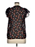 Maison Jules 100% Polyester Hearts Black Short Sleeve Blouse Size XL - photo 2