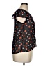 Maison Jules 100% Polyester Hearts Black Short Sleeve Blouse Size XL - photo 4