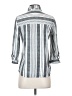 Eden & Olivia 100% Polyester Stripes Silver 3/4 Sleeve Blouse Size S - photo 2