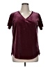 Amaryllis 100% Polyester Burgundy Short Sleeve Blouse Size XL - photo 1