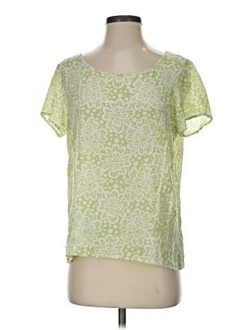Bob Mackie Short Sleeve Silk Top (view 1)