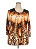 Red Animal Print Orange Cardigan Size 2X - photo 1