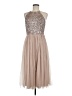 Maya Deluxe 100% Polyester Tan Cocktail Dress Size 10 - photo 1