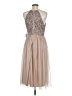 Maya Deluxe 100% Polyester Tan Cocktail Dress Size 10 - photo 2