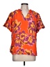 Magaschoni 100% Polyester Orange Short Sleeve Blouse Size L - photo 1