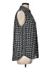 41Hawthorn 100% Recycled Polyester Houndstooth Black Sleeveless Button-Down Shirt Size L - photo 4