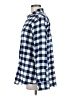 Lands' End 100% Baumwolle Checkered-gingham Blue Long Sleeve Button-Down Shirt Size Med 10/12 - photo 5