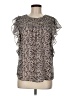 DR2 100% Polyester Black Short Sleeve Blouse Size M - photo 1
