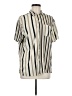 Express Stripes Ivory Short Sleeve Button-Down Shirt Size M - photo 1