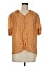 DR2 100% Rayon Orange Short Sleeve Blouse Size M - photo 1