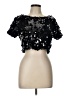 Charlotte Russe 100% Polyester Black Short Sleeve Top Size L - photo 1