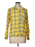 Lush 100% Rayon Plaid Yellow Long Sleeve Button-Down Shirt Size L - photo 1