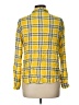 Lush 100% Rayon Plaid Yellow Long Sleeve Button-Down Shirt Size L - photo 2
