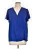 Vince Camuto 100% Polyester Blue Short Sleeve Blouse Size L - photo 1